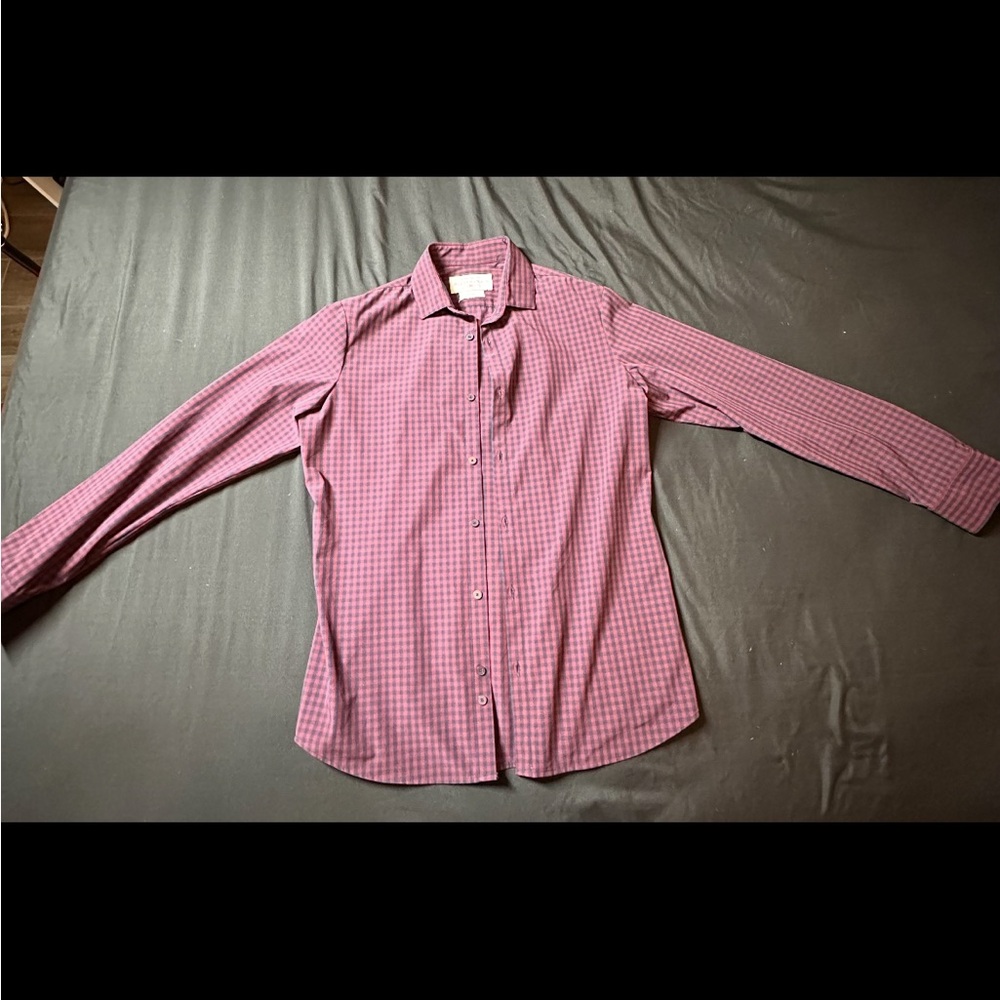Men's Burgundy Checkered Shirt